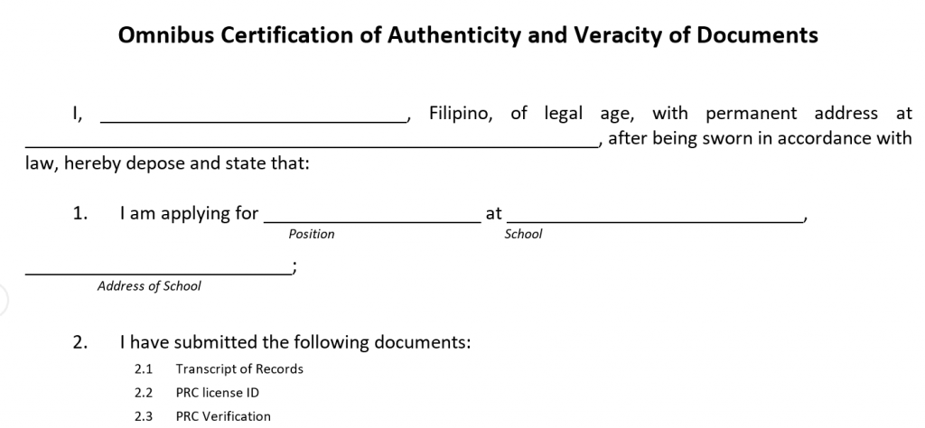 application letter for teacher 1 in deped