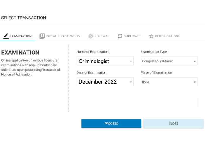 Criminologist online registration schedule appointment