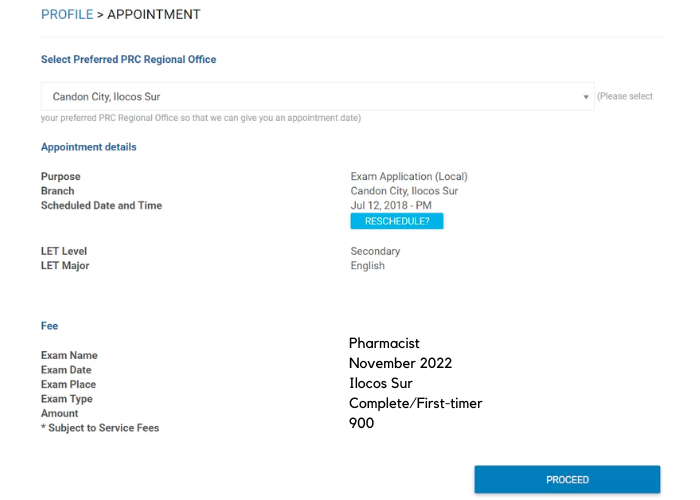 Pharmacists Board Exam Process LERIS PRC Screenshot 2