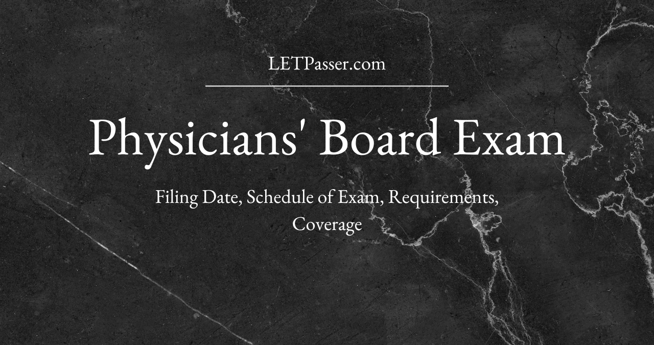 Doctor / physicians Board Exam Banner Featured Image for Article about schedule, online application and coverage