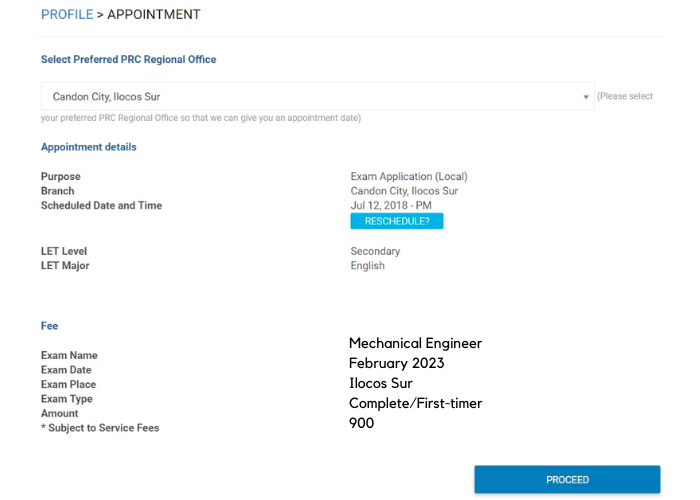 mechanical engineering board exam room assignment august 2023