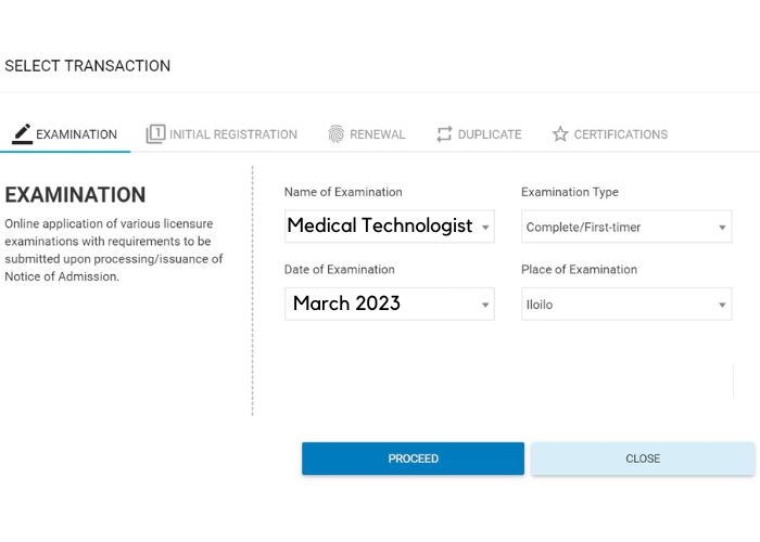 Medical Technologist LERIS schedule of examination process screenshot 2